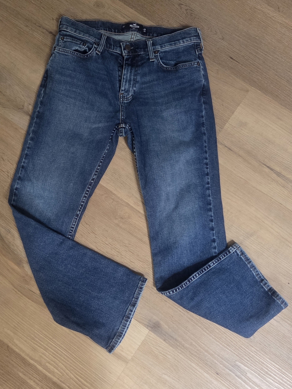 Hollister Men's Dark Blue Straight Fit Jeans - W30 L28 Bin Z